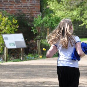 children runnin on a path at avoncroft museum